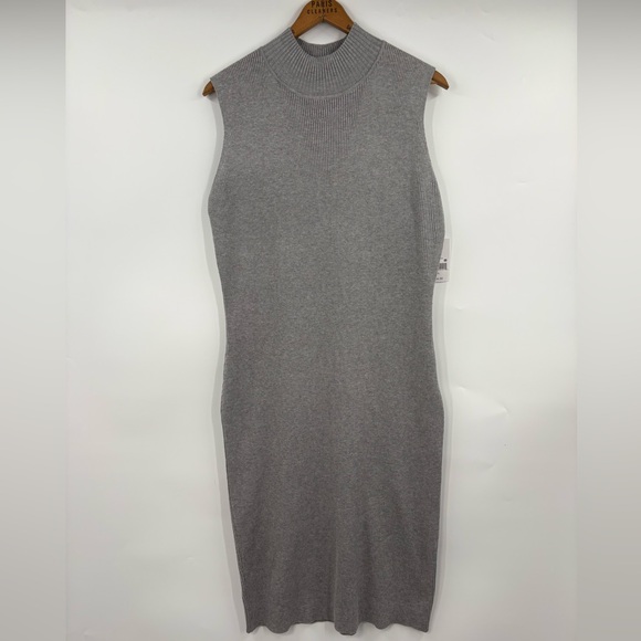 Ophelia Roe Dresses & Skirts - Ophelia Roe Grey Ribbed Sweater Midi Dress | XL